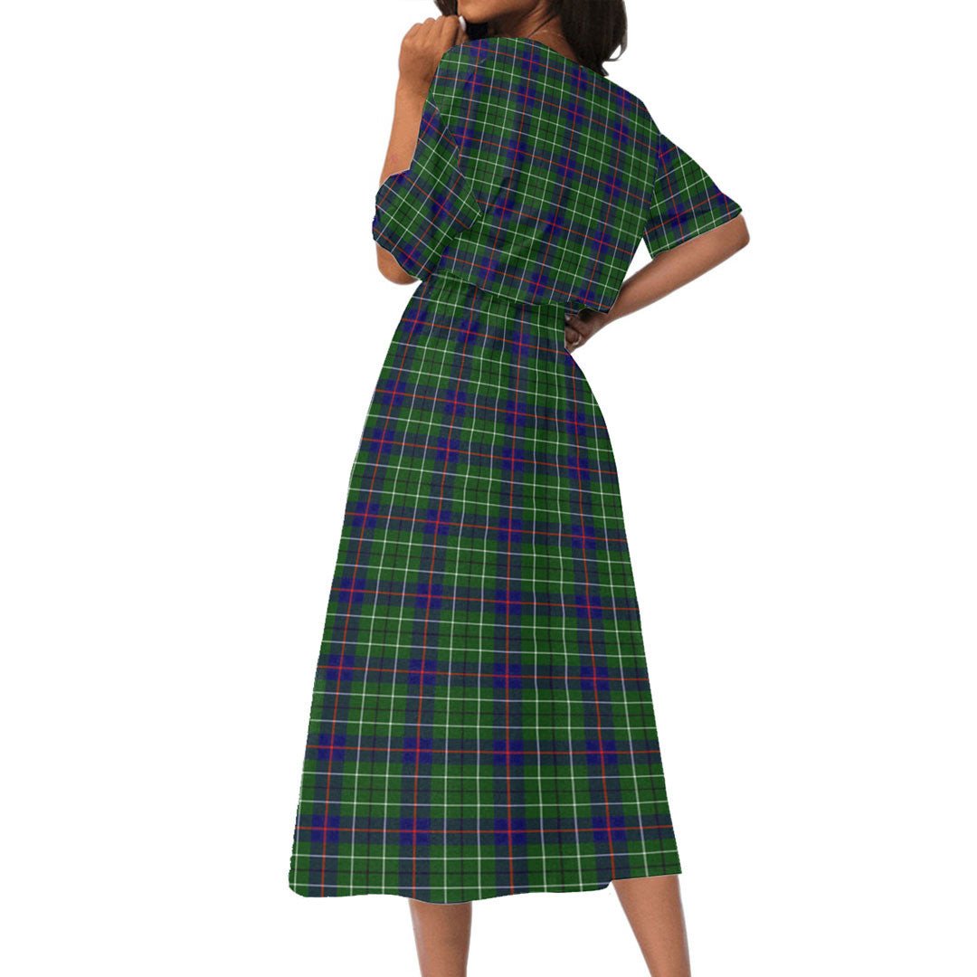 Duncan Modern Tartan Crest Women's Elastic Waist Dress