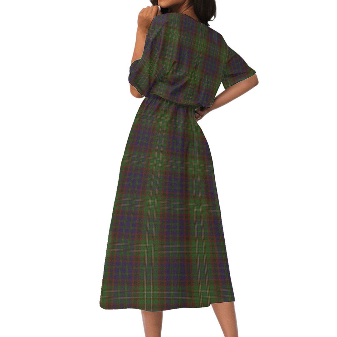 Cunningham Hunting Modern Tartan Crest Women's Elastic Waist Dress