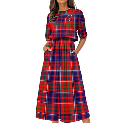 Cameron of Lochiel Modern Tartan Crest Women's Elastic Waist Dress