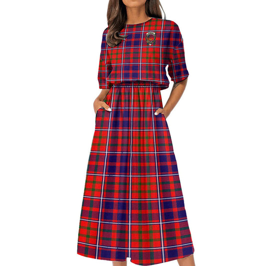 Cameron of Lochiel Modern Tartan Crest Women's Elastic Waist Dress