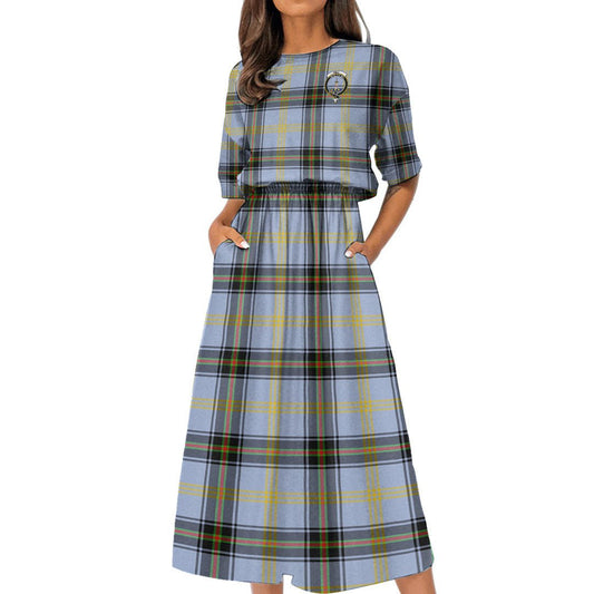 Bell of the Borders Tartan Crest Women's Elastic Waist Dress