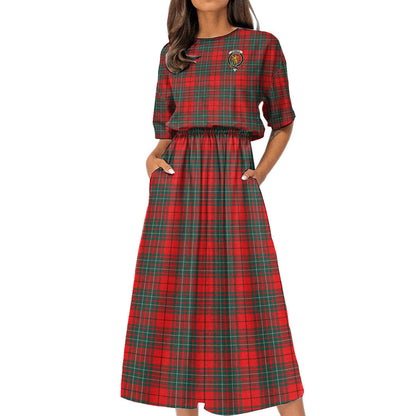 Cumming Modern Tartan Crest Women's Elastic Waist Dress