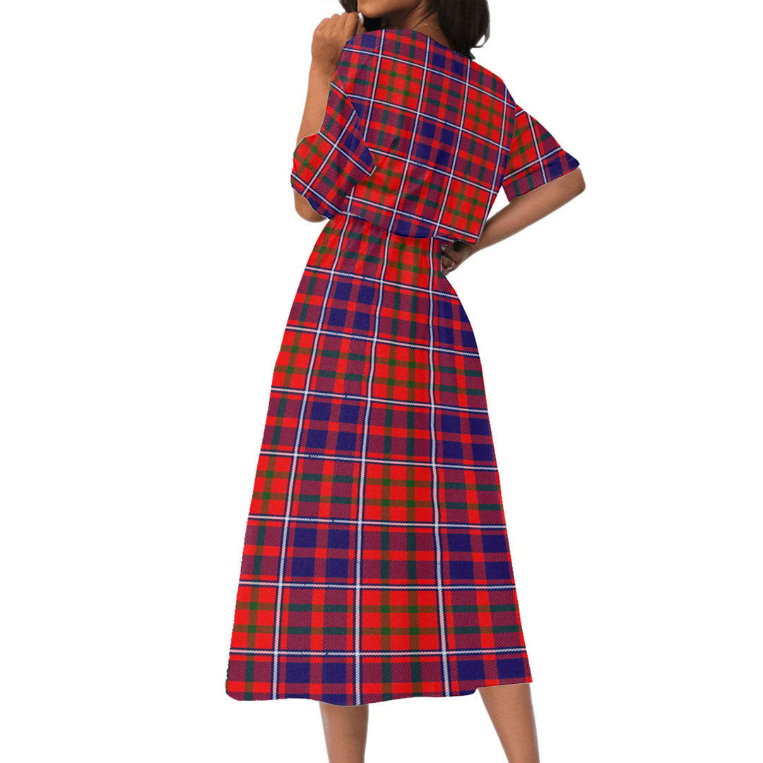 Cameron of Lochiel Modern Tartan Crest Women's Elastic Waist Dress