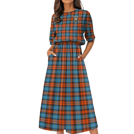 MacLachlan Ancient Tartan Crest Women's Elastic Waist Dress