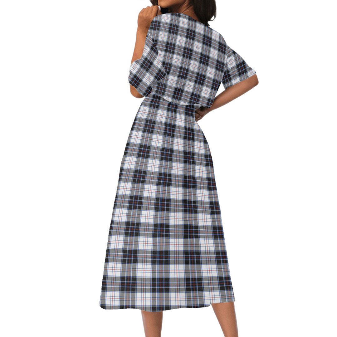 MacRae Dress Modern Tartan Crest Women's Elastic Waist Dress