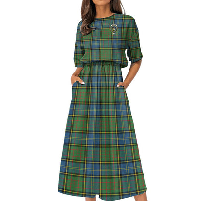 MacMillan Hunting Ancient Tartan Crest Women's Elastic Waist Dress