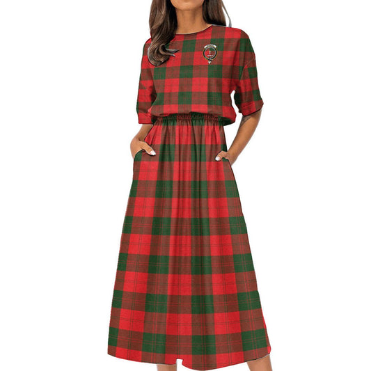 Erskine Modern Tartan Crest Women's Elastic Waist Dress