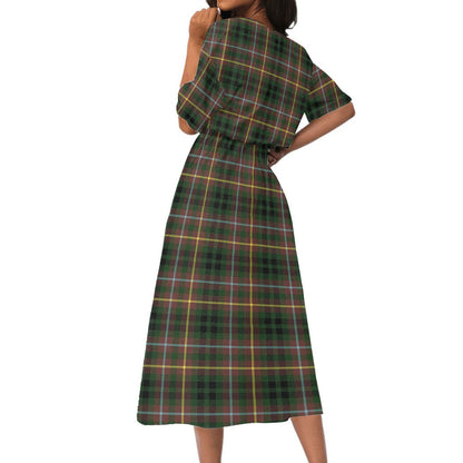 Buchanan Hunting Tartan Crest Women's Elastic Waist Dress