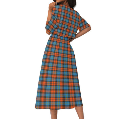 MacLachlan Ancient Tartan Crest Women's Elastic Waist Dress