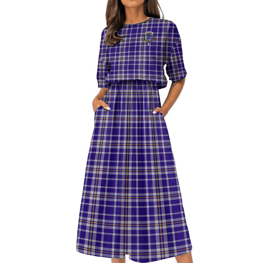 Ochterlony Tartan Crest Women's Elastic Waist Dress