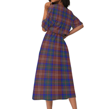 Chisholm Hunting Modern Tartan Crest Women's Elastic Waist Dress