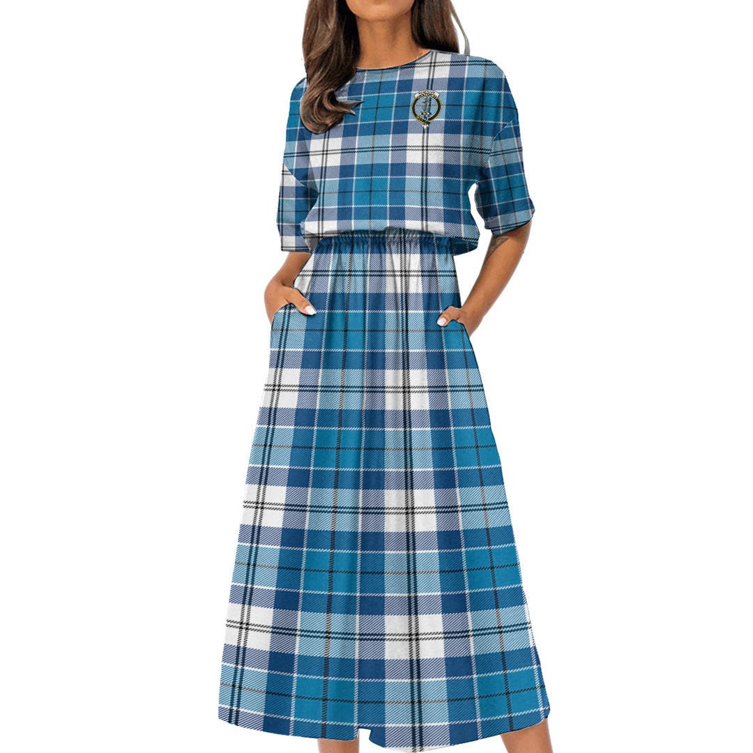 Roberton Tartan Crest Women's Elastic Waist Dress