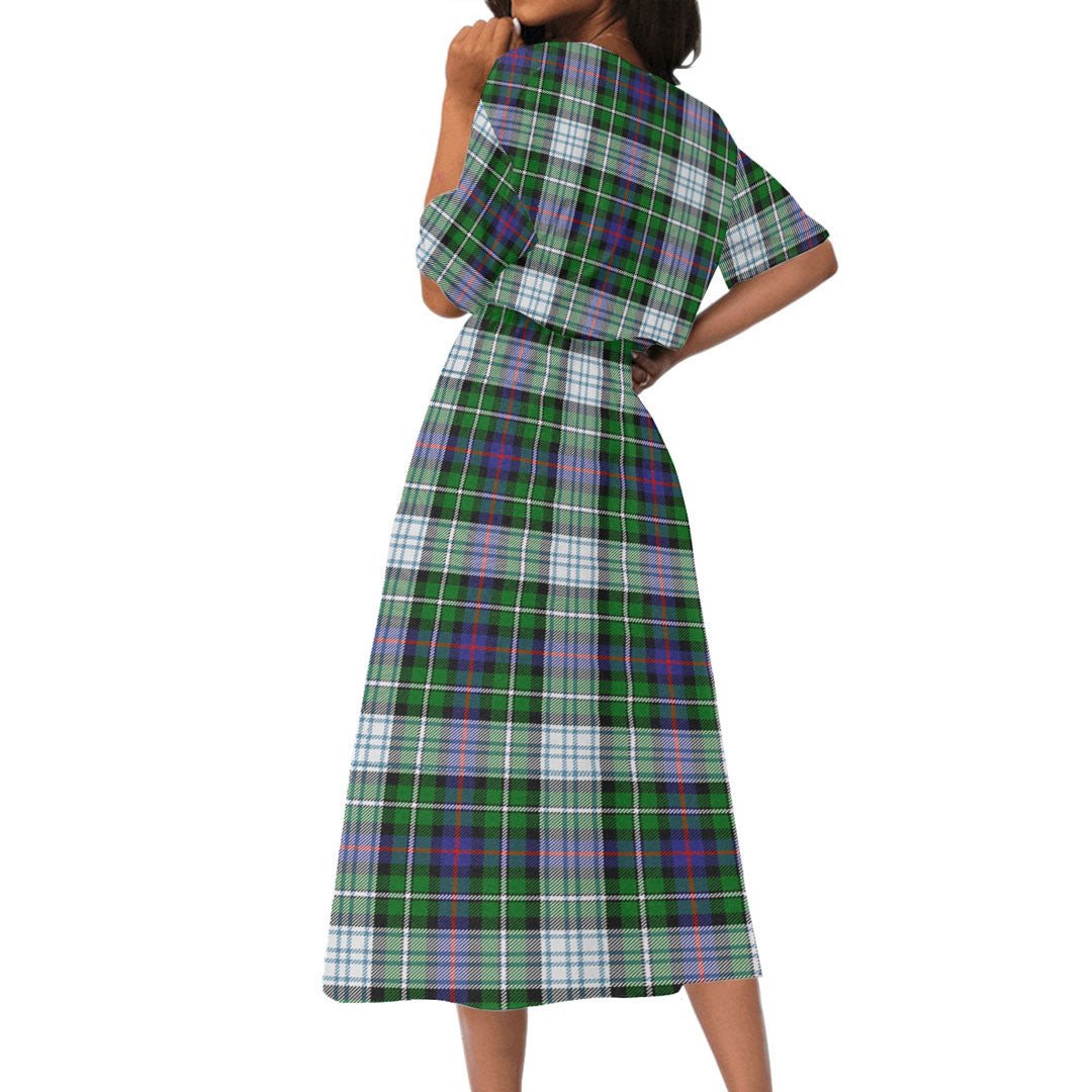 MacKenzie Dress Modern Tartan Crest Women's Elastic Waist Dress