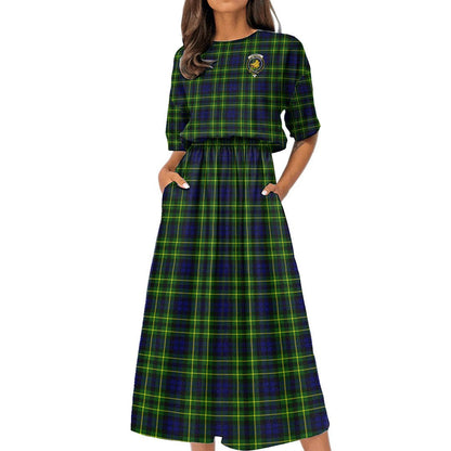 Campbell of Breadalbane Modern Tartan Crest Women's Elastic Waist Dress