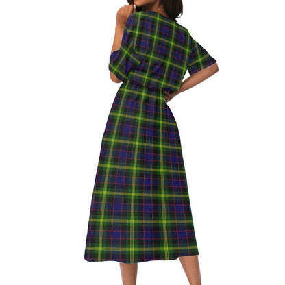 Watson Modern Tartan Crest Women's Elastic Waist Dress