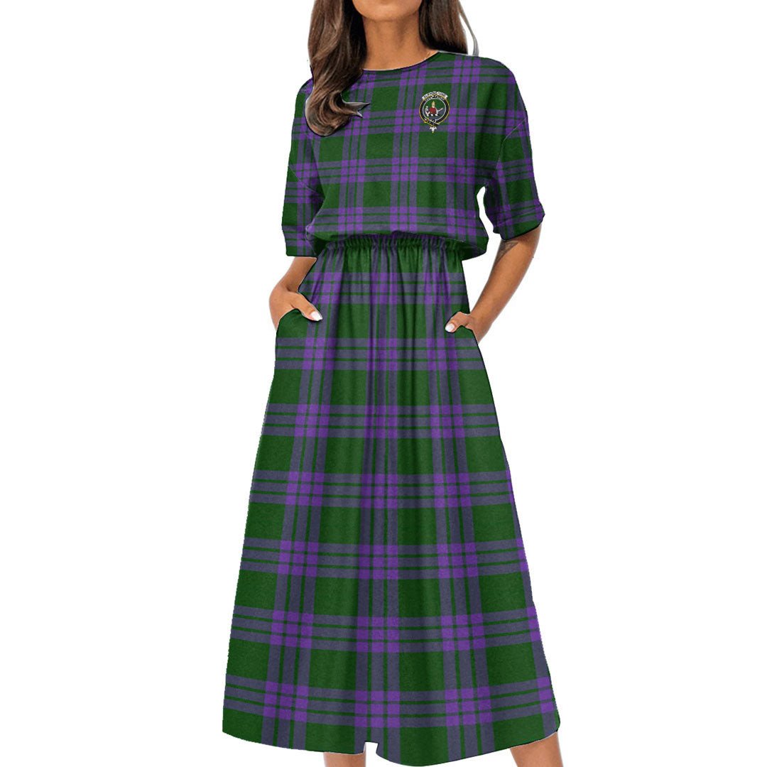 Elphinstone Tartan Crest Women's Elastic Waist Dress