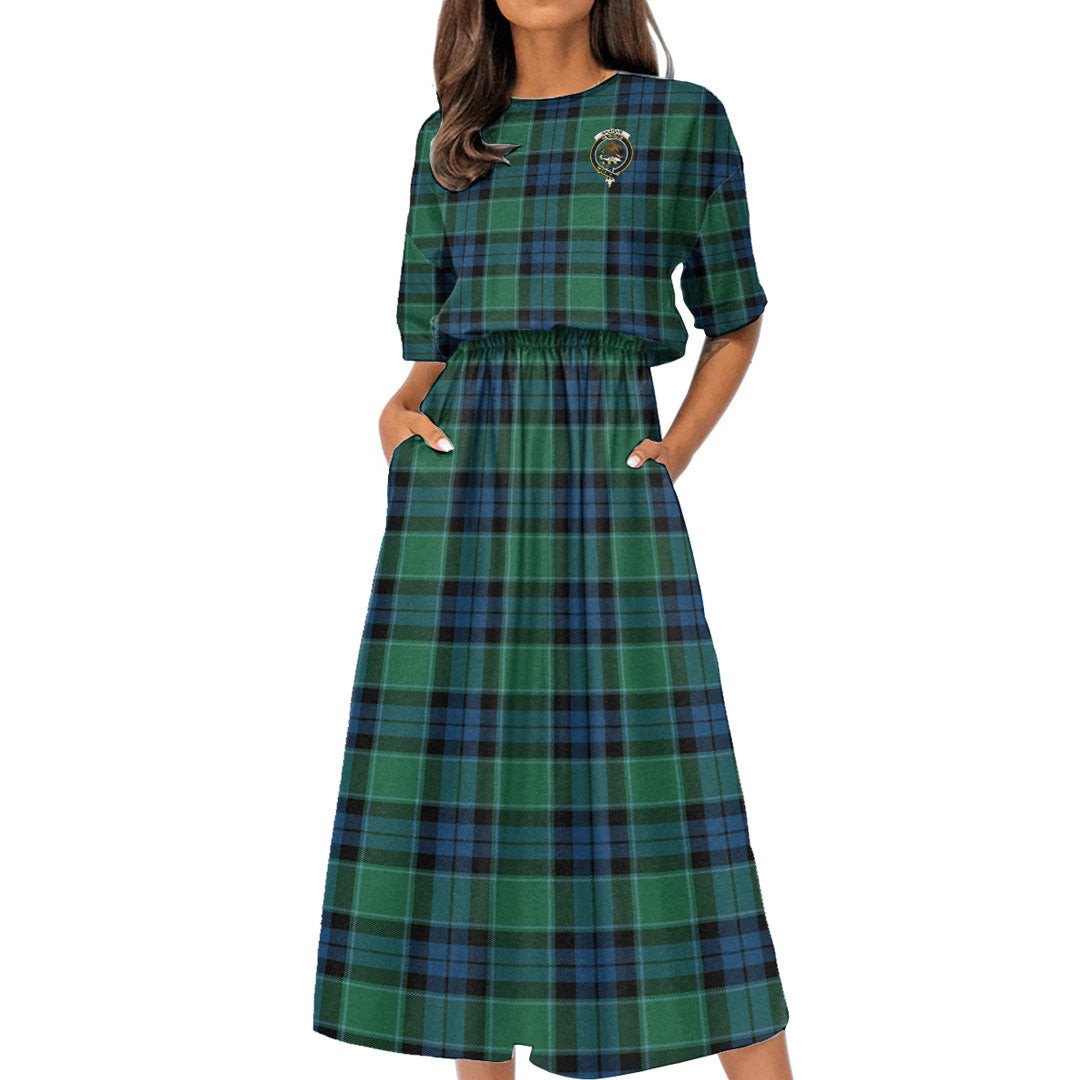 Graham of Menteith Ancient Tartan Crest Women's Elastic Waist Dress