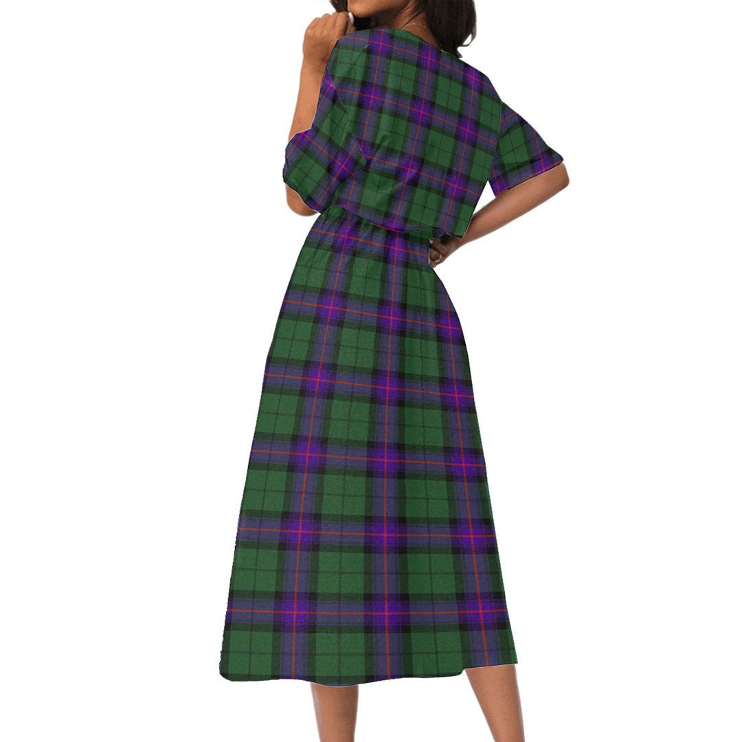 Armstrong Modern Tartan Crest Women's Elastic Waist Dress