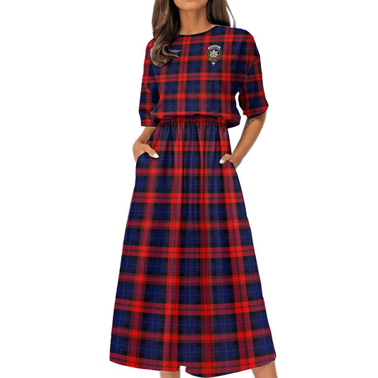 MacLachlan Modern Tartan Crest Women's Elastic Waist Dress