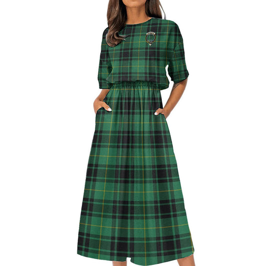 MacArthur Ancient Tartan Crest Women's Elastic Waist Dress