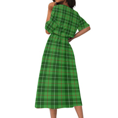 Galloway District Tartan Crest Women's Elastic Waist Dress