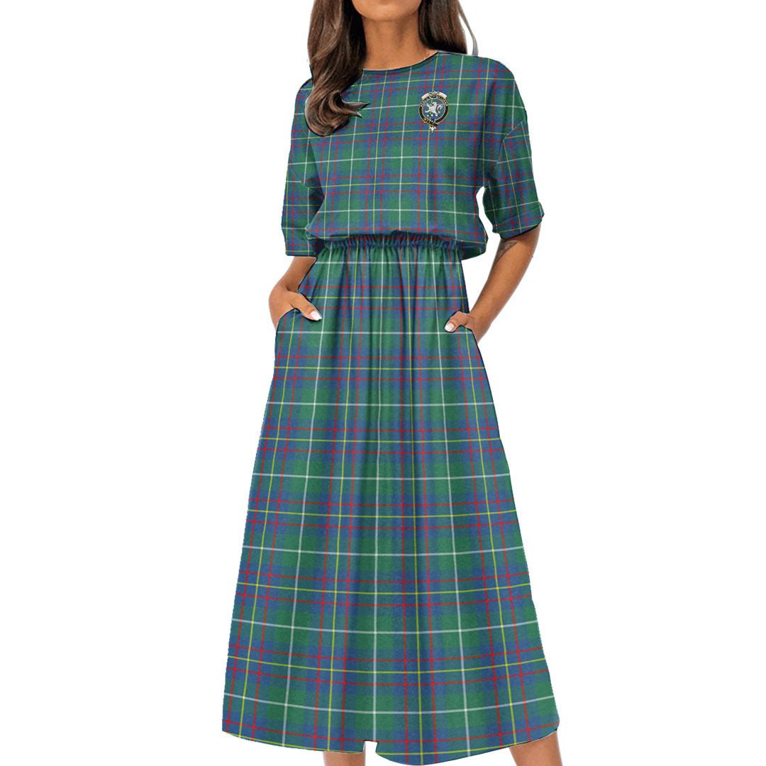 Inglis Ancient Tartan Crest Women's Elastic Waist Dress