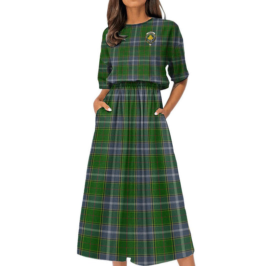 Pringle Tartan Crest Women's Elastic Waist Dress