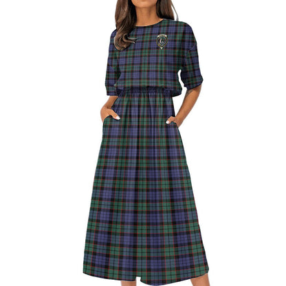 Fletcher Modern Tartan Crest Women's Elastic Waist Dress