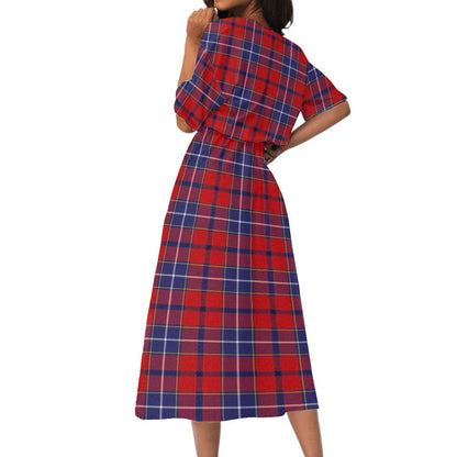 Wishart Dress Tartan Crest Women's Elastic Waist Dress