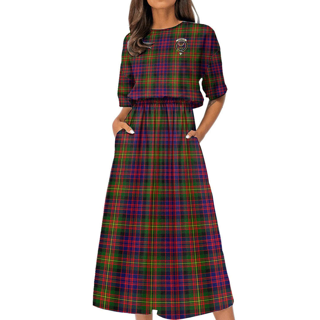 Carnegie Modern Tartan Crest Women's Elastic Waist Dress