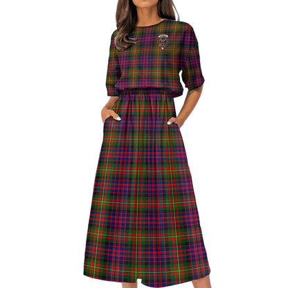 Carnegie Modern Tartan Crest Women's Elastic Waist Dress