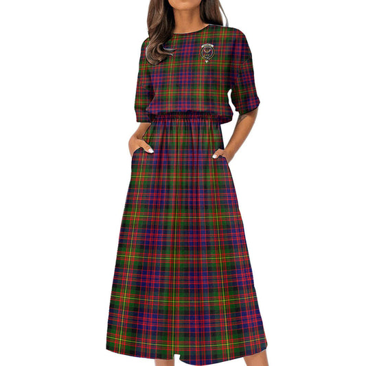 Carnegie Modern Tartan Crest Women's Elastic Waist Dress