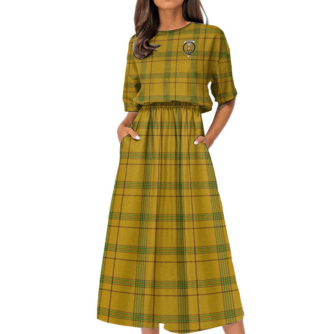 Houston Tartan Crest Women's Elastic Waist Dress