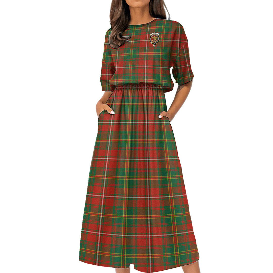 Hay Ancient Tartan Crest Women's Elastic Waist Dress