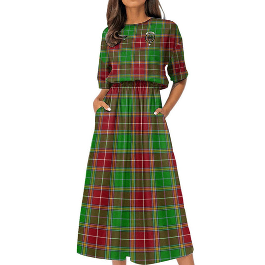 Baxter Modern Tartan Crest Women's Elastic Waist Dress