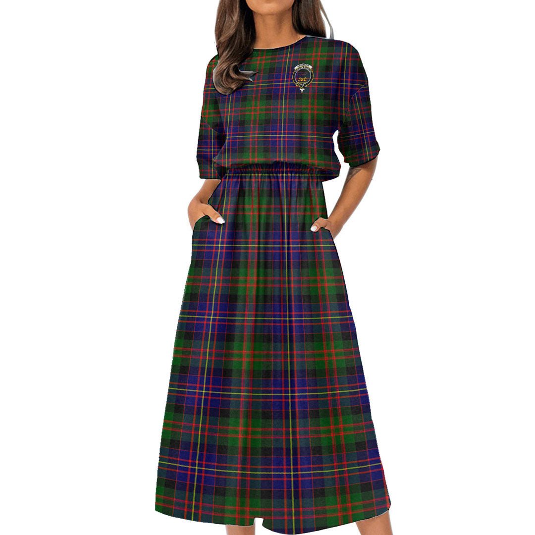 Cameron of Erracht Modern Tartan Crest Women's Elastic Waist Dress