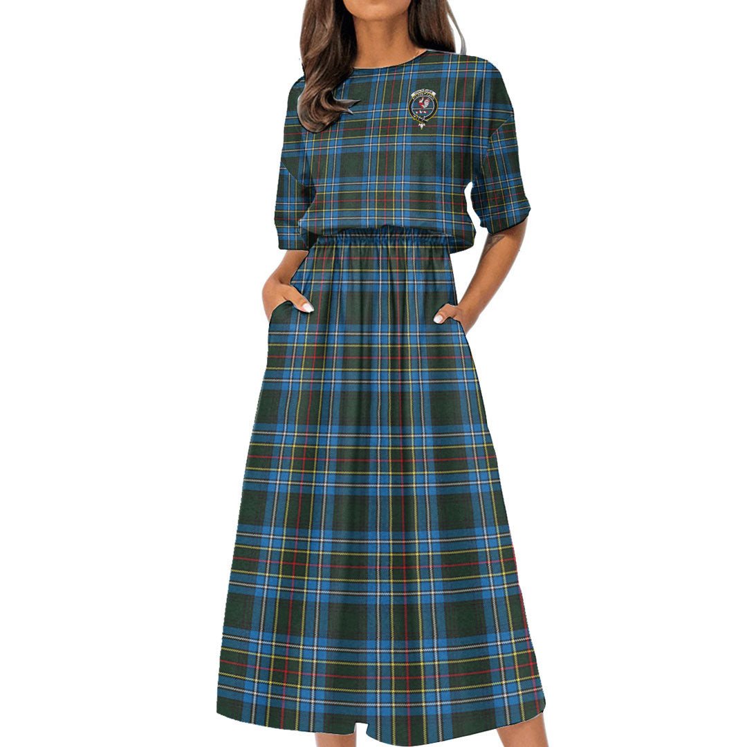 Cockburn Modern Tartan Crest Women's Elastic Waist Dress