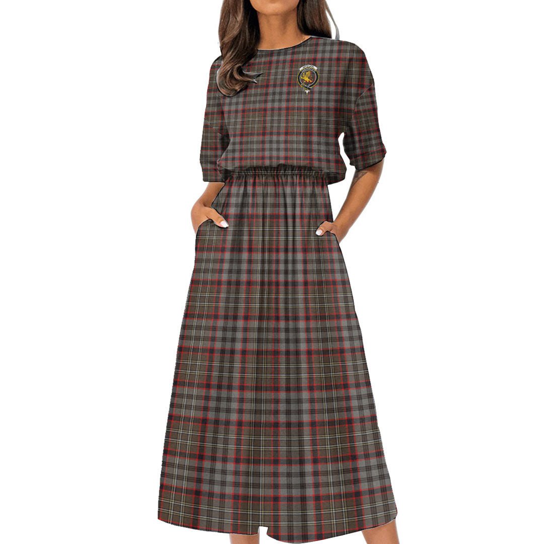 Nicolson Hunting Weathered Tartan Crest Women's Elastic Waist Dress