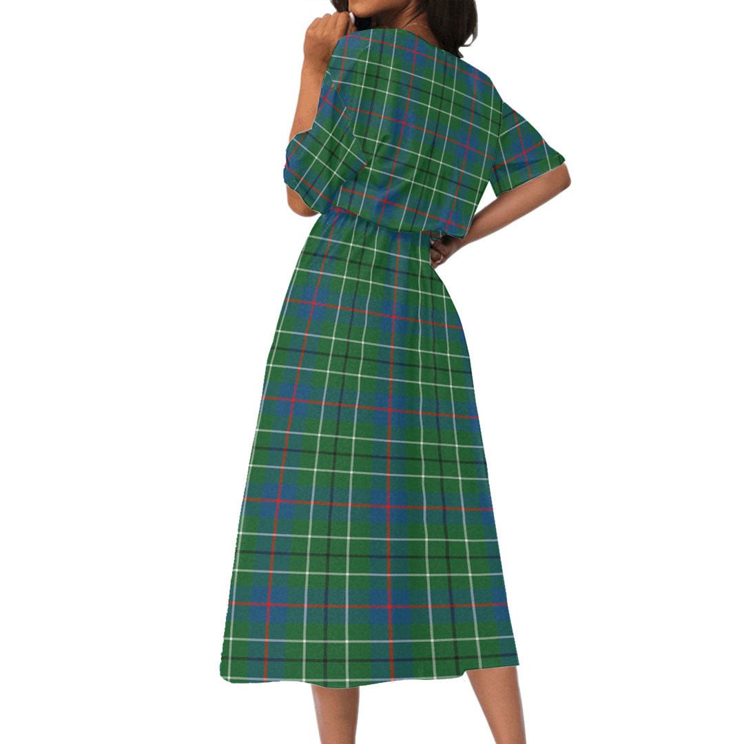 Duncan Ancient Tartan Crest Women's Elastic Waist Dress