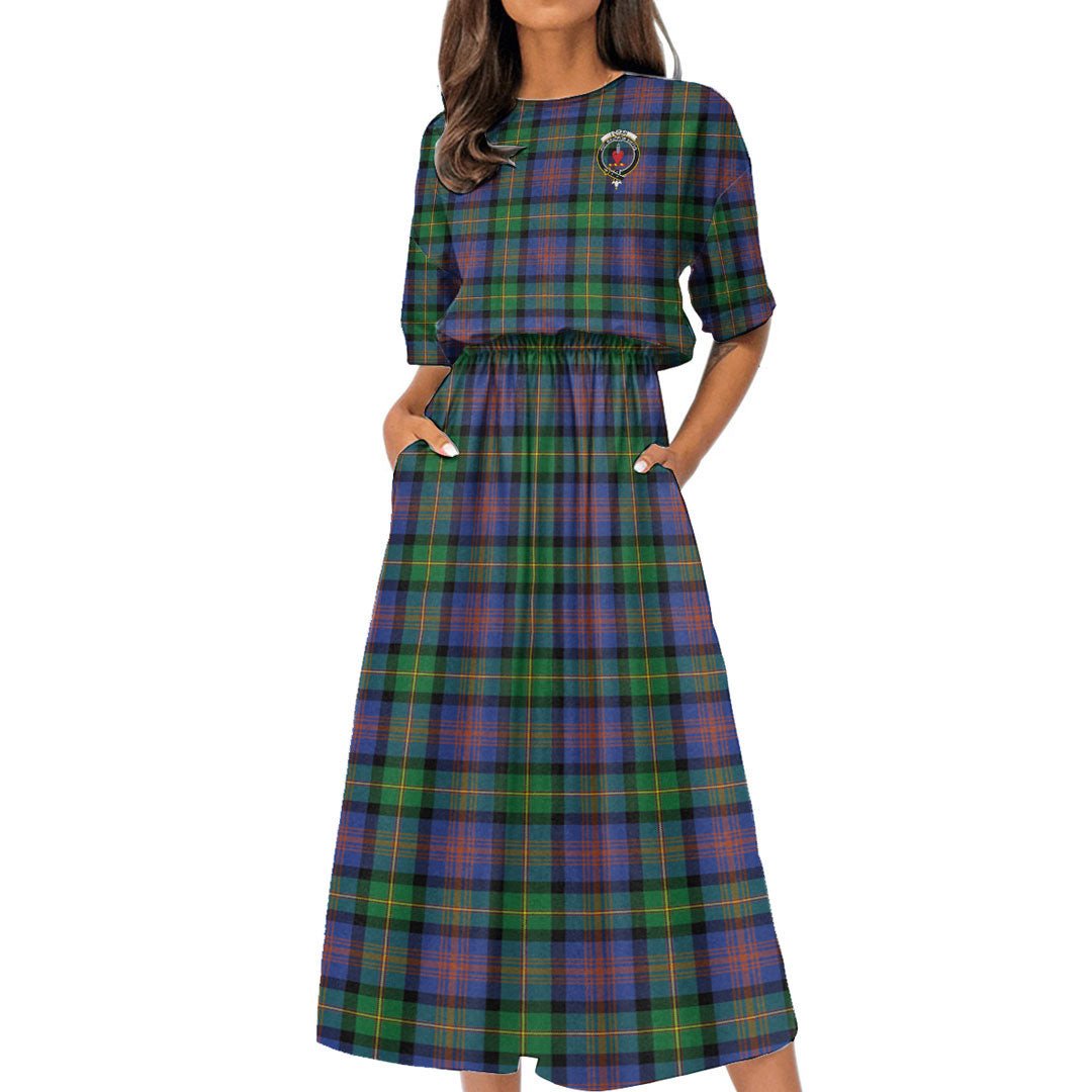 Logan Ancient Tartan Crest Women's Elastic Waist Dress