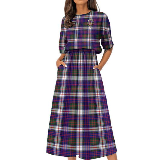 MacDonald Dress Modern Tartan Crest Women's Elastic Waist Dress