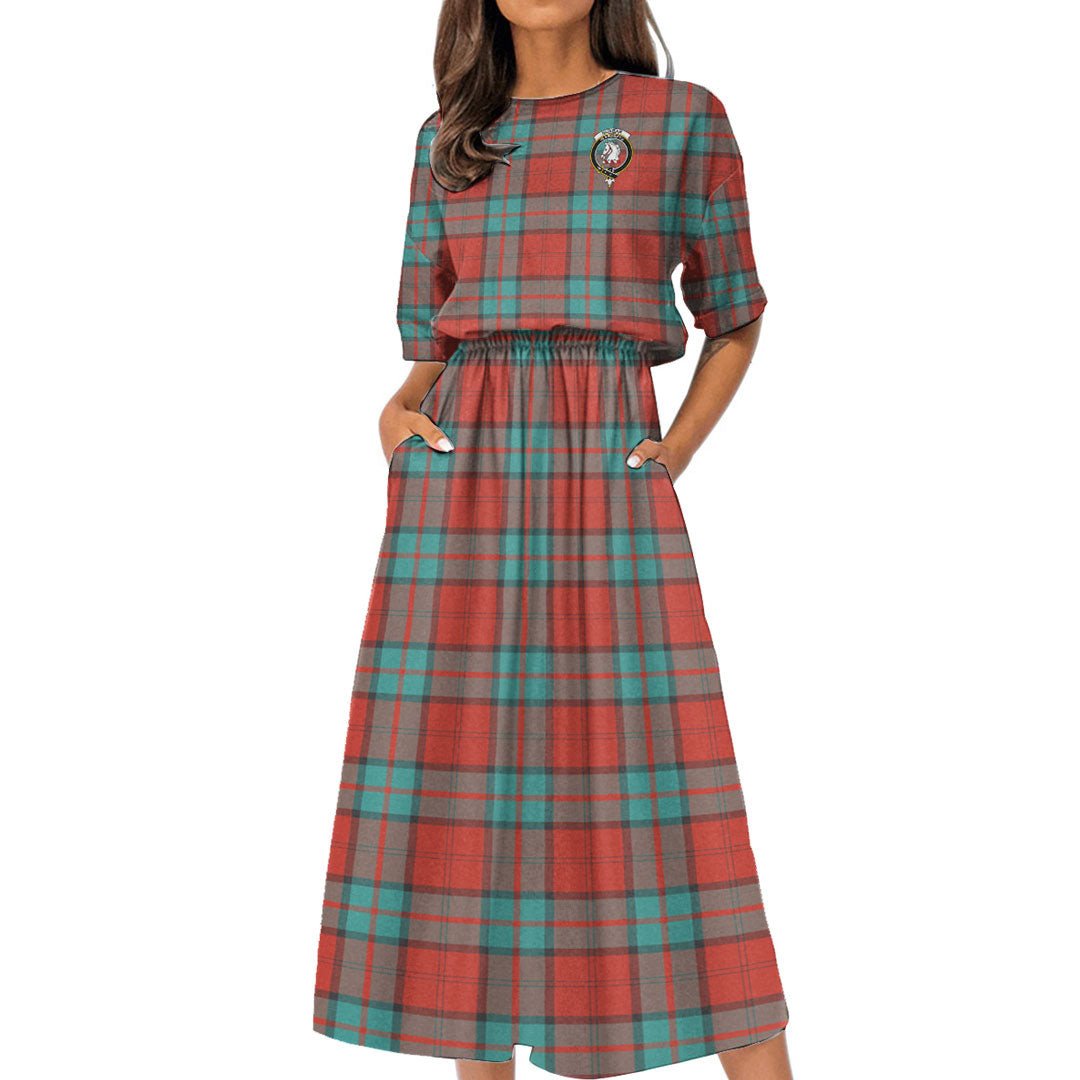 Dunbar Ancient Tartan Crest Women's Elastic Waist Dress