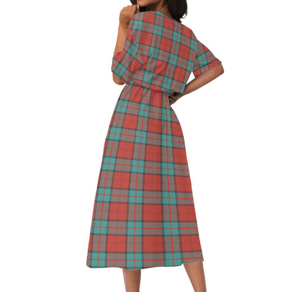 Dunbar Ancient Tartan Crest Women's Elastic Waist Dress