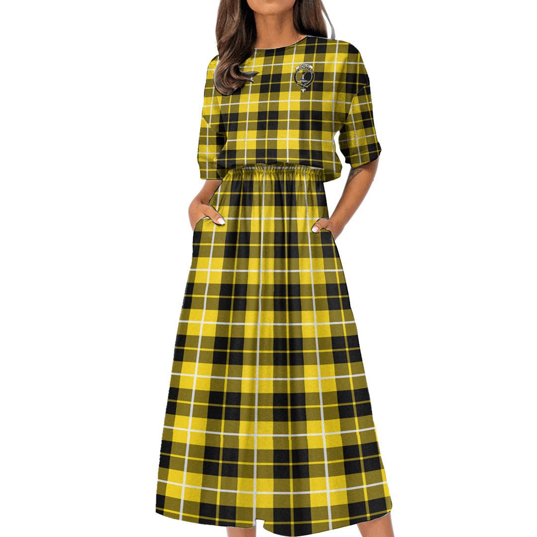 Barclay Dress Modern Tartan Crest Women's Elastic Waist Dress