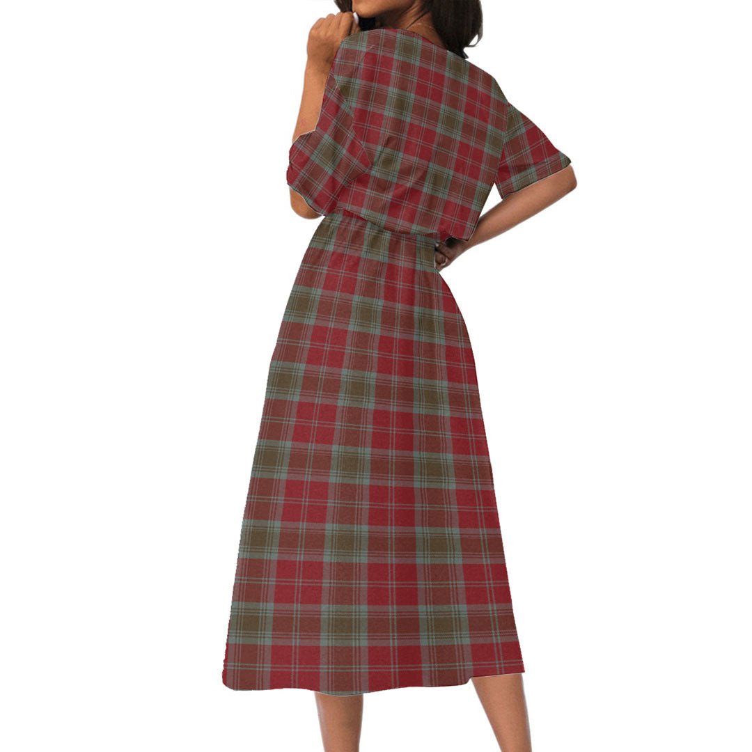 Lindsay Weathered Tartan Crest Women's Elastic Waist Dress