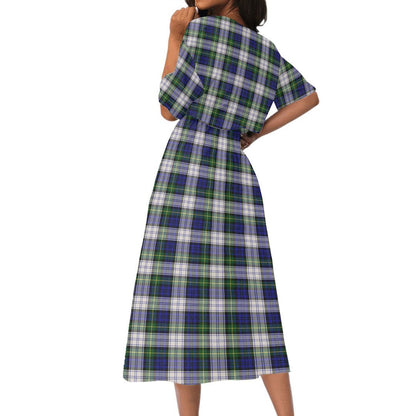 Gordon Dress Modern Tartan Crest Women's Elastic Waist Dress