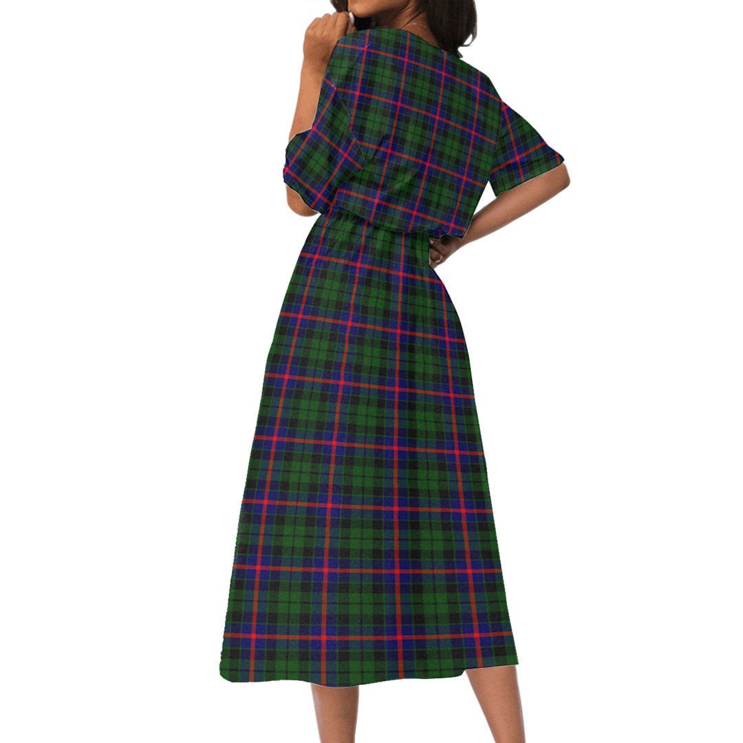 Morrison Modern Tartan Crest Women's Elastic Waist Dress