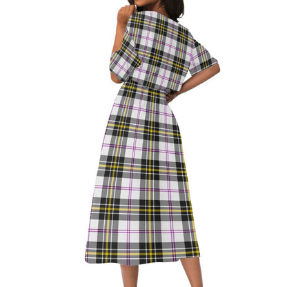 MacPherson Dress Modern Tartan Crest Women's Elastic Waist Dress