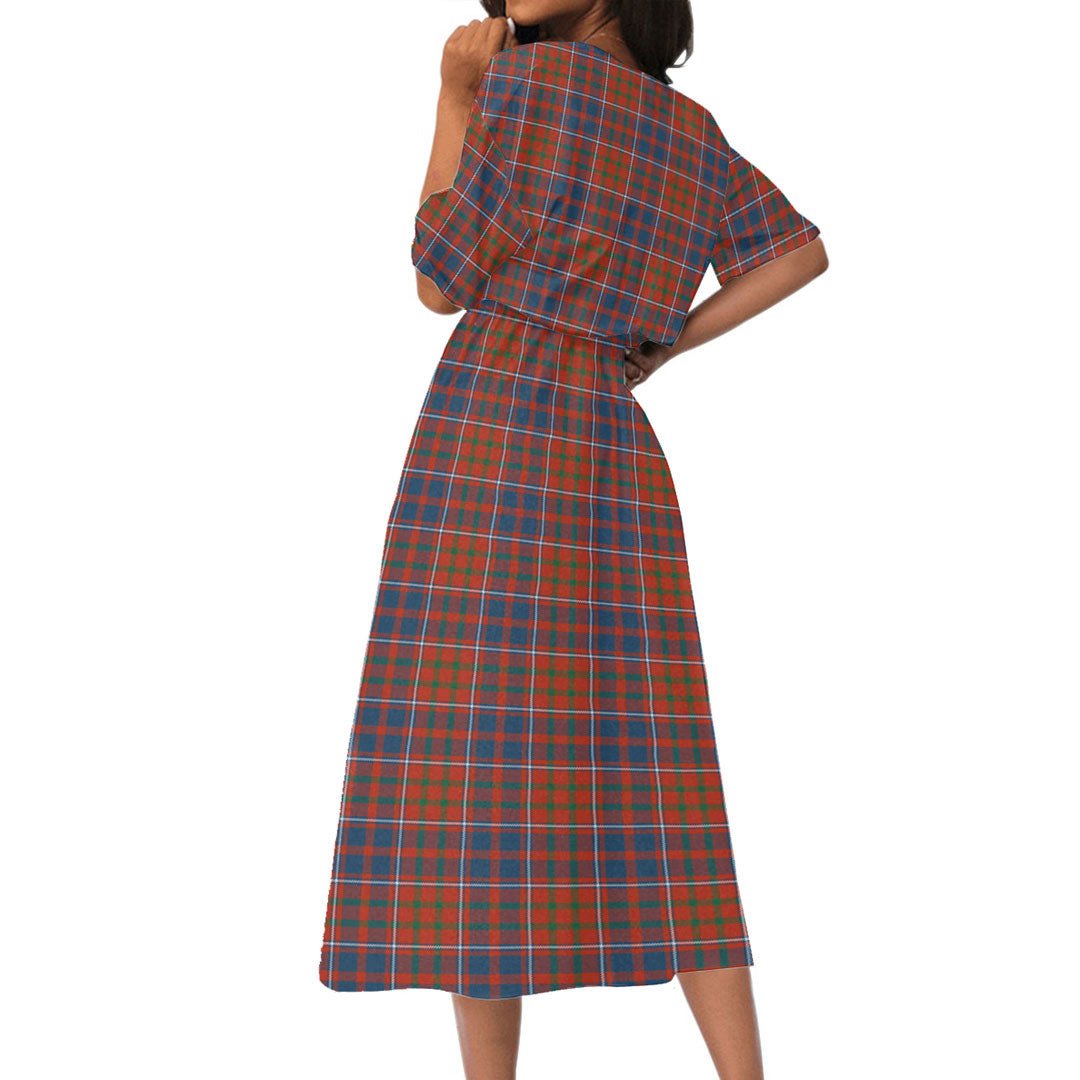 Cameron of Lochiel Ancient Tartan Crest Women's Elastic Waist Dress