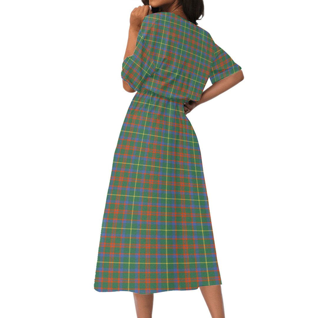 MacKintosh Hunting Ancient Tartan Crest Women's Elastic Waist Dress